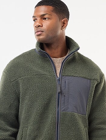 Sweat zippé effet moutonné