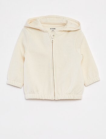 Sweat zippé uni à capuche