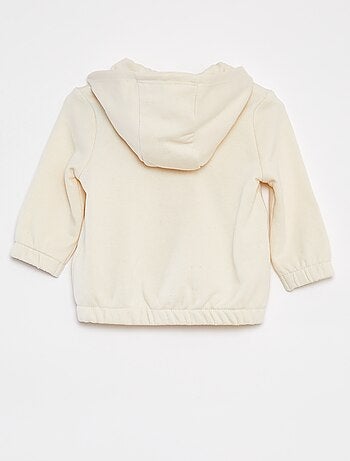 Sweat zippé uni à capuche