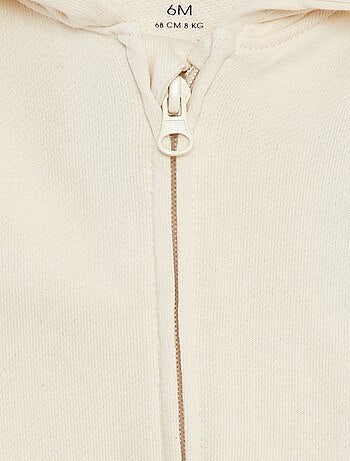 Sweat zippé uni à capuche