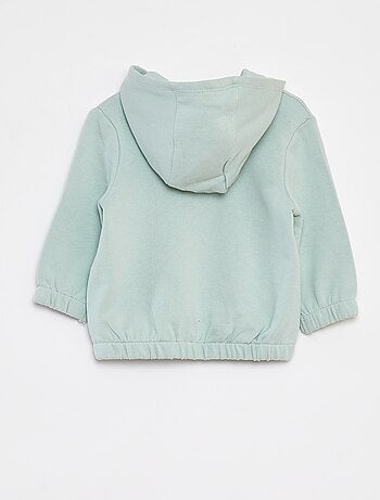 Sweat zippé uni à capuche