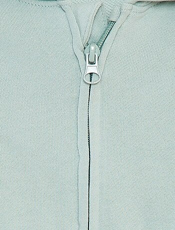 Sweat zippé uni à capuche