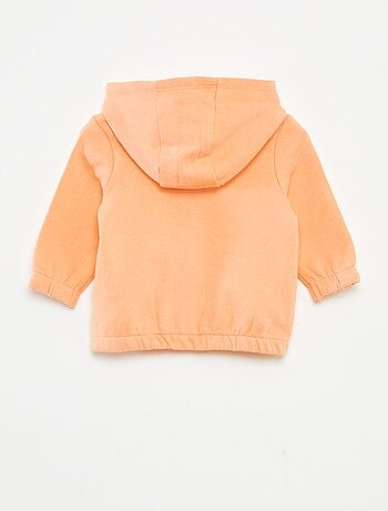 Sweat zippé uni à capuche
