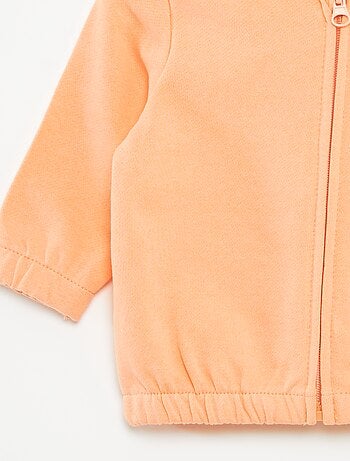 Sweat zippé uni à capuche