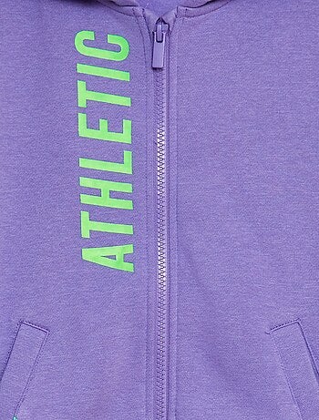 Sweat zippée à capuche en molleton type sport