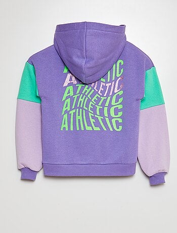 Sweat zippée à capuche en molleton type sport