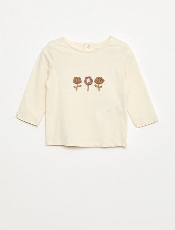 T-shirt à broderie fleurs