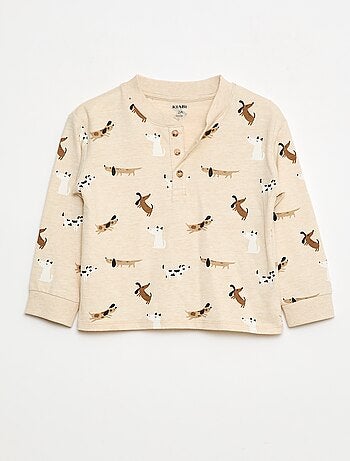 T-shirt à col boutonné imprimé