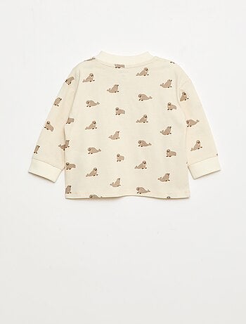 T-shirt à col boutonné imprimé