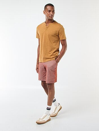 T-shirt à col tunisien manches courtes