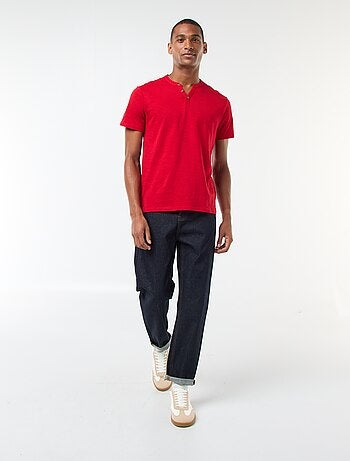 T-shirt à col tunisien manches courtes