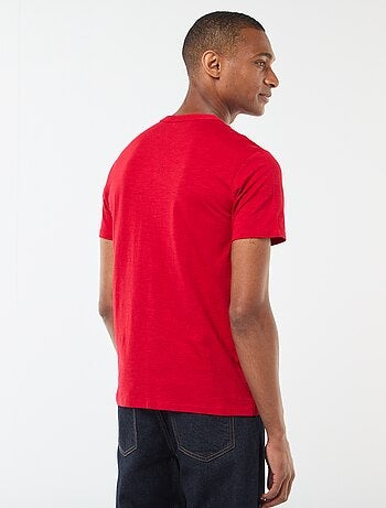 T-shirt à col tunisien manches courtes