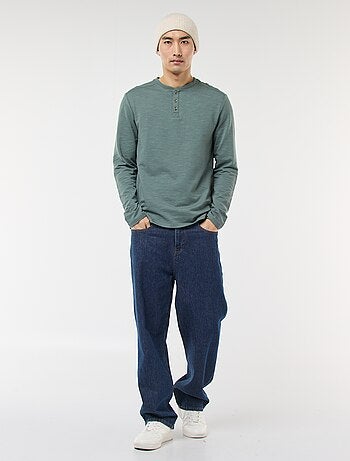 T-shirt à col tunisien manches longues