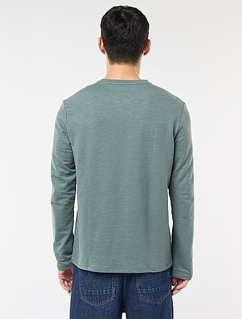 T-shirt à col tunisien manches longues