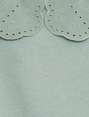 T-shirt à manches courtes avec broderies anglaises