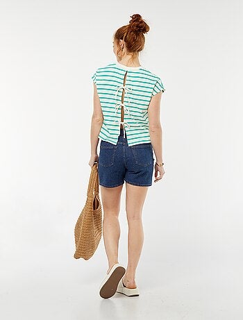 T-shirt à manches courtes avec dos ouvert