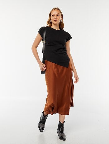 T-shirt à manches courtes avec plis fantaisistes