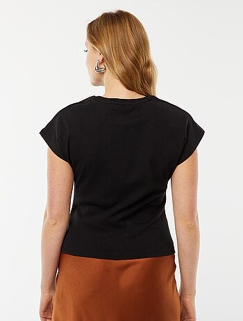 T-shirt à manches courtes avec plis fantaisistes