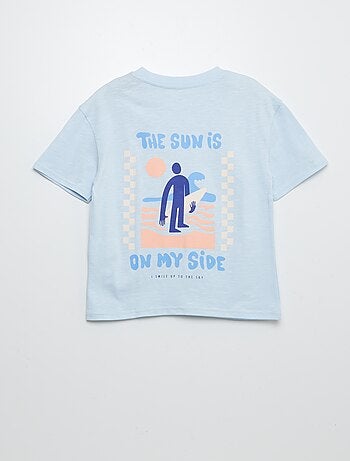 T-shirt à manches courtes avec poche poitrine et imprimés
