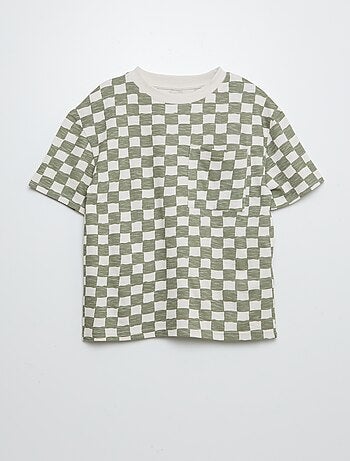 T-shirt à manches courtes avec poche poitrine et imprimés