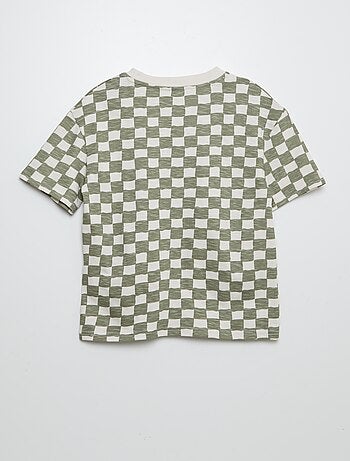 T-shirt à manches courtes avec poche poitrine et imprimés