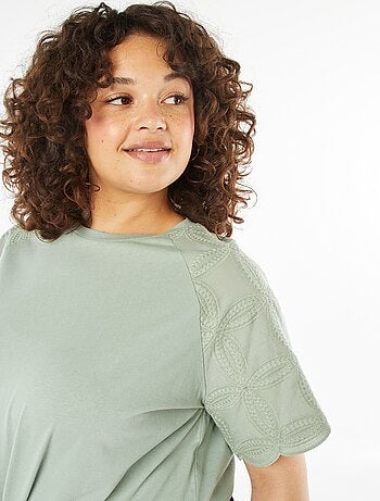 T-shirt à manches courtes en macramé