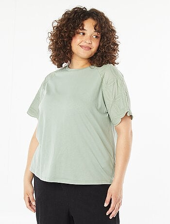 T-shirt à manches courtes en macramé