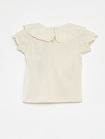 T-shirt à manches courtes et col fantaisiste