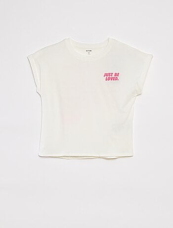 T-shirt à manches courtes et col rond avec animation