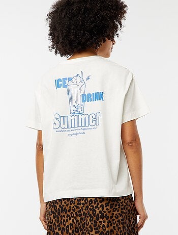 T-shirt à manches courtes imprimé recto/verso