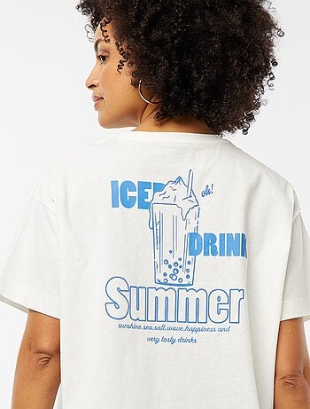 T-shirt à manches courtes imprimé recto/verso