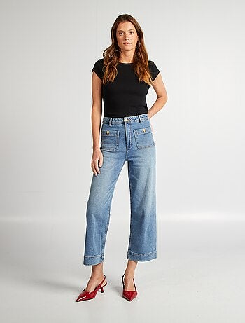 T-shirt à manches courtes maille côtelée