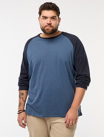 T-shirt à manches longues raglan et col rond