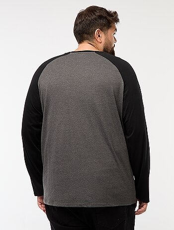 T-shirt à manches longues raglan et col rond