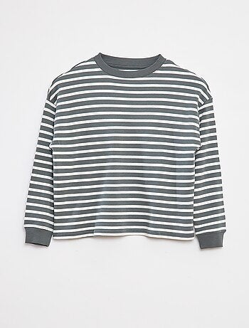 T-shirt à manches longues rayé