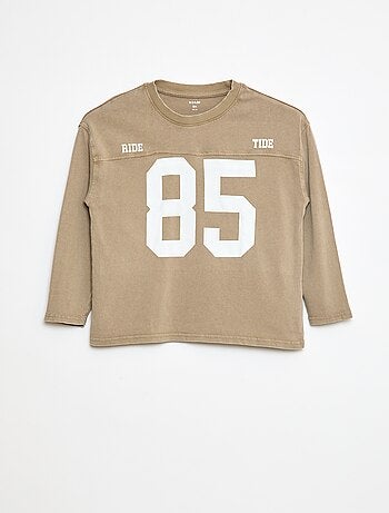 T-shirt à manches longues style sport américain