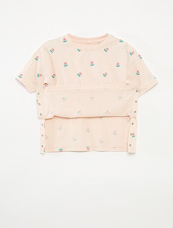 T-shirt à motif ouverture pressionnée à l'épaule - So Easy