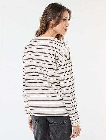 T-shirt à rayure tricolore en coton