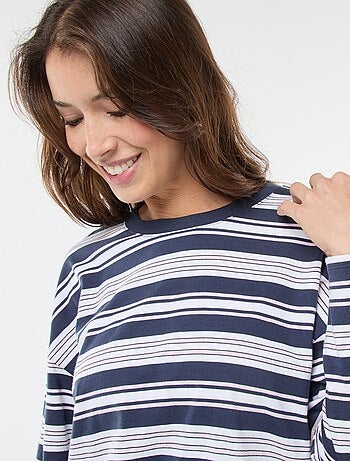 T-shirt à rayure tricolore en coton