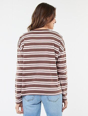 T-shirt à rayure tricolore en coton