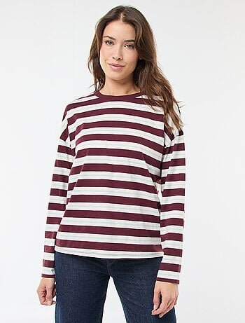 T-shirt à rayure tricolore en coton