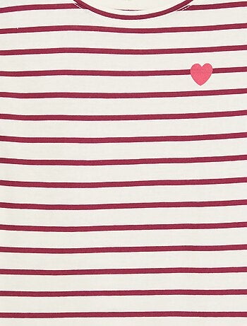 T-shirt à rayures à manches longues et col rond