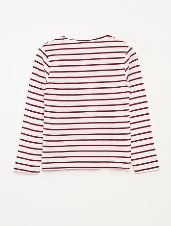 T-shirt à rayures à manches longues et col rond