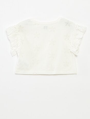 T-shirt avec broderies fleurs