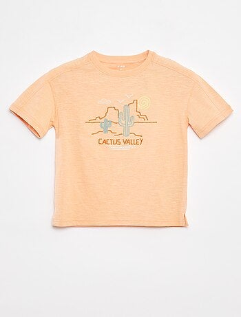 T-shirt avec découpes fantaisies et broderies