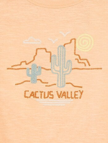 T-shirt avec découpes fantaisies et broderies