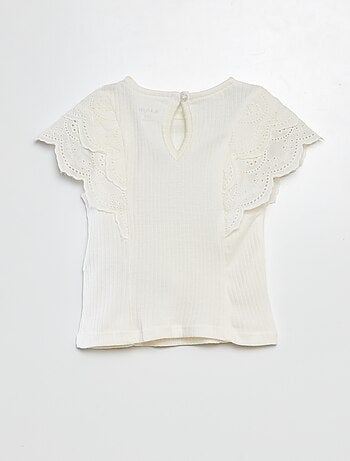 T-shirt avec manches brodées