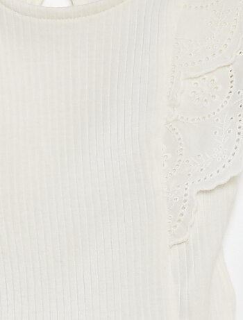 T-shirt avec manches brodées