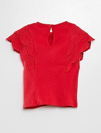T-shirt avec manches brodées