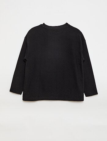 T-shirt avec poche kangourou en maille Ottoman